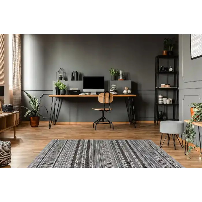 INKA KILIM 0009 Antibakteriyel Hav Toz Vermez Yıkanabilir Kaymaz Modern İnce Dokuma Kilim