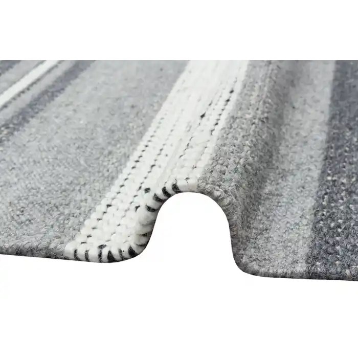 Jade Jd 05 Grey Naturel Kazak Örgü Desenli El Dokuma Örgü Halı