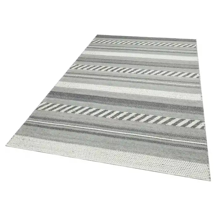 Jade Jd 05 Grey Naturel Kazak Örgü Desenli El Dokuma Örgü Halı