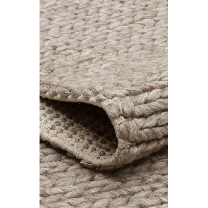 Jade Basketweave Brown Naturel Kazak Örgü Desenli El Dokuma Örgü Halı