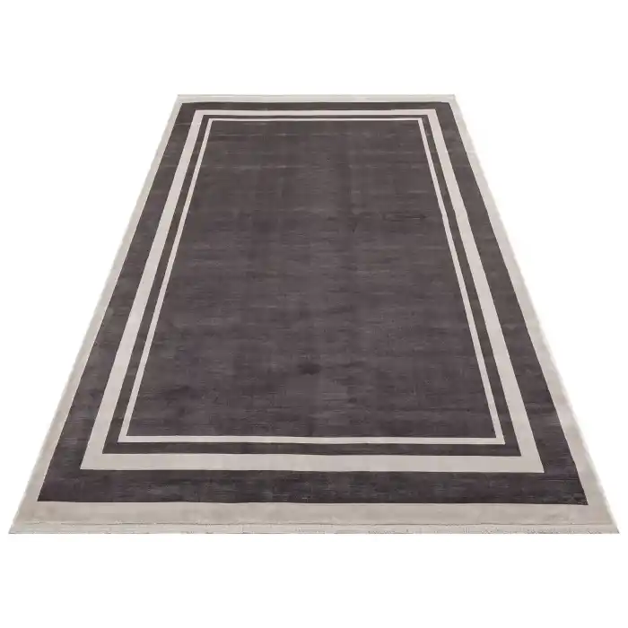 LUGANO HALI 0045 Art Deco Modern Bordürlü Yüksek Kalite Sık Dokuma Salon Halısı