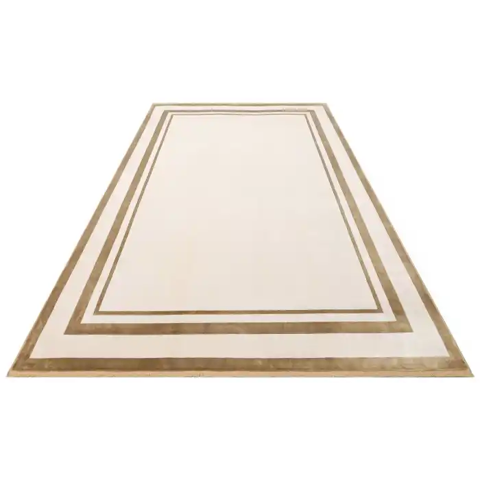 LUGANO HALI 0202 Art Deco Modern Bordürlü Yüksek Kalite Sık Dokuma Salon Halısı