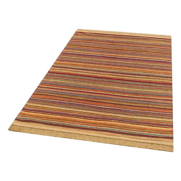 LUNA NEW HALI 0019 Otantik Geleneksel Desenli Yıkanabilir Renkli Baskı Kilim