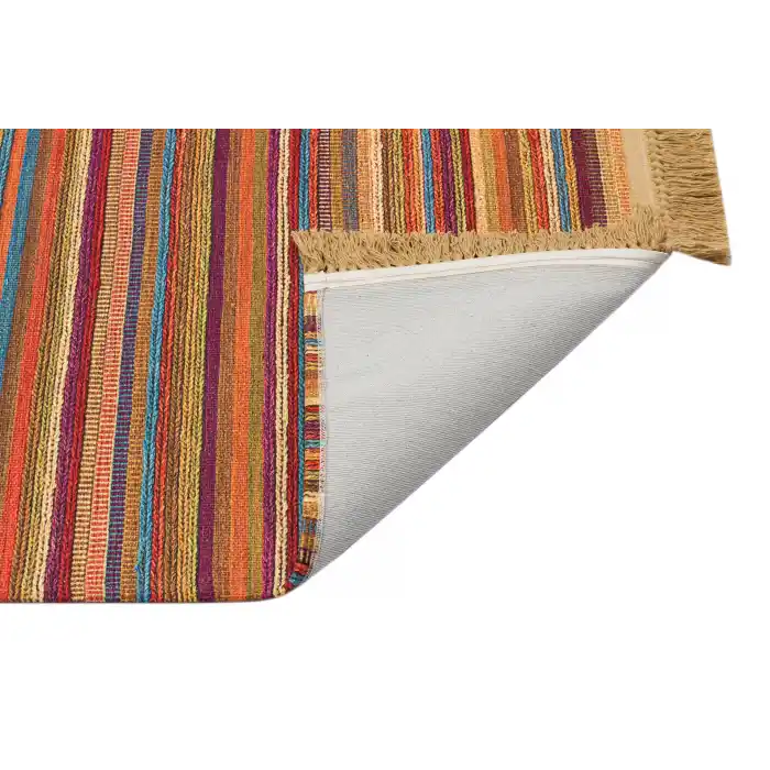 LUNA NEW HALI 0019 Otantik Geleneksel Desenli Yıkanabilir Renkli Baskı Kilim