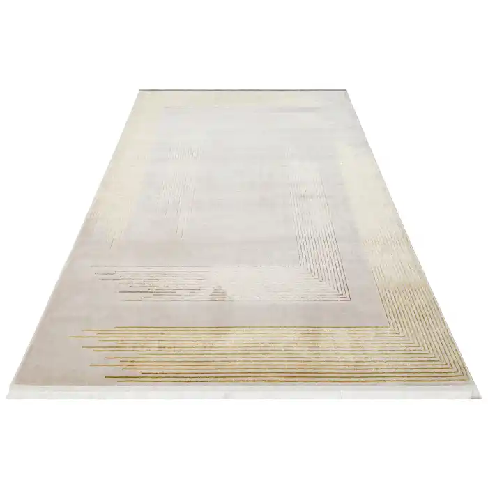 LISBON HALI 0005 Parlak Dokulu Modern Desen ve Renkli Metalik Işıltılı Makine Halısı