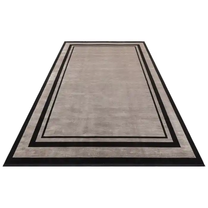 LUGANO HALI 0141 Art Deco Modern Bordürlü Yüksek Kalite Sık Dokuma Salon Halısı