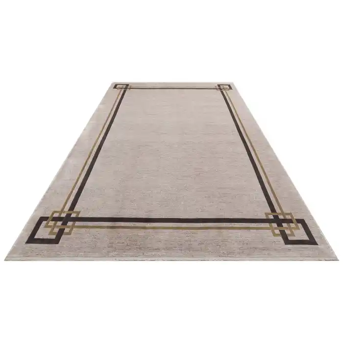 LUGANO HALI 0171 Art Deco Modern Bordürlü Yüksek Kalite Sık Dokuma Salon Halısı