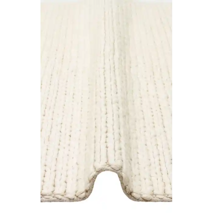 Jade Basketweave Cream Naturel Kazak Örgü Desenli El Dokuma Örgü Halı