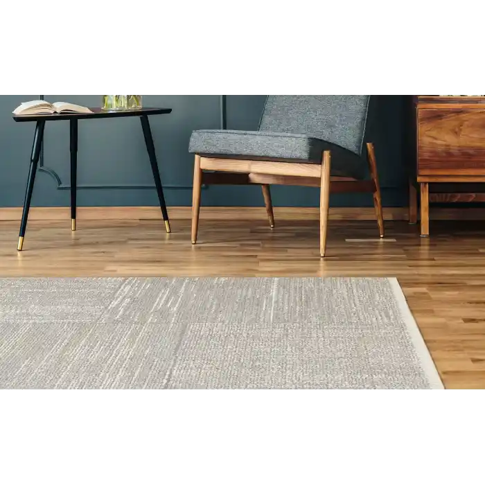 LOTTO HALI 0107 Hav Toz Vermez Modern Sade Desenli Makine Halısı