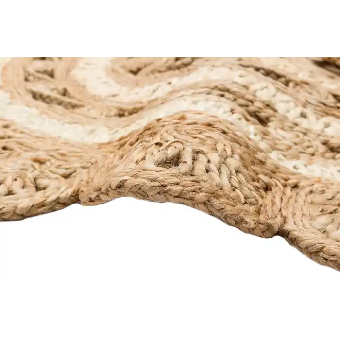 Solo Jüt 105 Natural White Yuvarlak El Dokuma Flatweave Naturel Jüt Hasır Halı