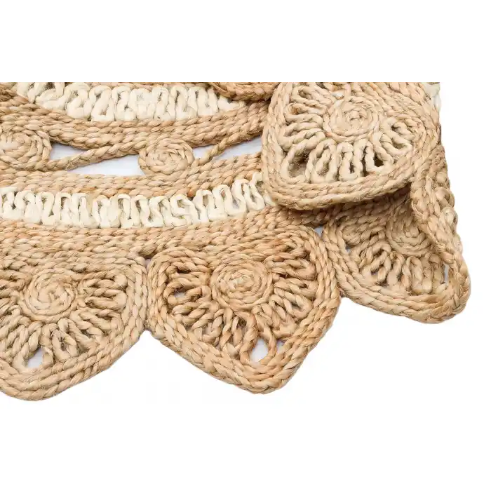 Solo Jüt 105 Natural White Yuvarlak El Dokuma Flatweave Naturel Jüt Hasır Halı