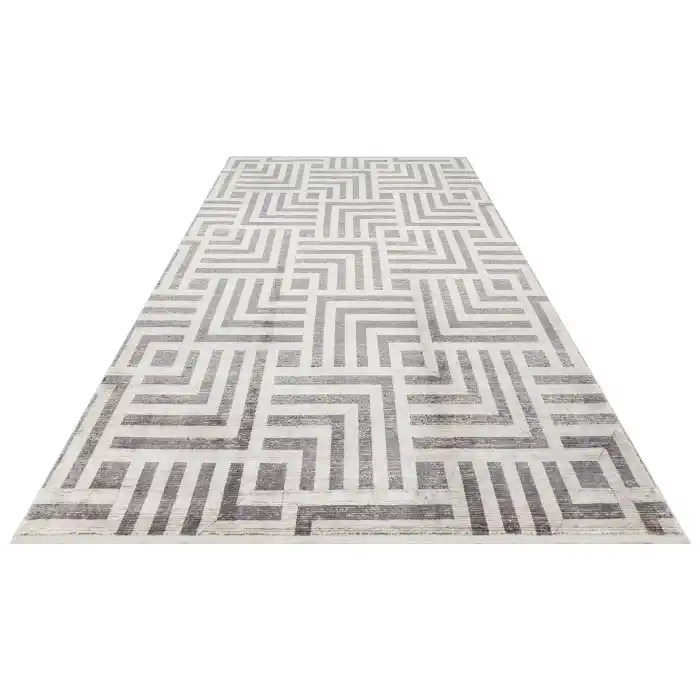 LUGANO HALI 0174 Art Deco Modern Bordürlü Yüksek Kalite Sık Dokuma Salon Halısı