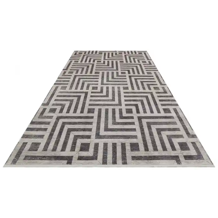 LUGANO HALI 0174 Art Deco Modern Bordürlü Yüksek Kalite Sık Dokuma Salon Halısı