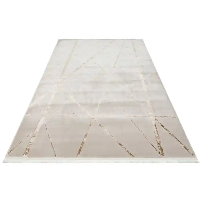 LISBON HALI 0033 Parlak Dokulu Modern Desen ve Renkli Metalik Işıltılı Makine Halısı