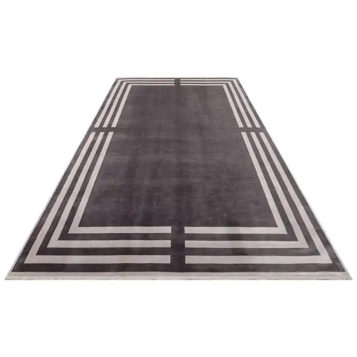 LUGANO HALI 0064 Art Deco Modern Bordürlü Yüksek Kalite Sık Dokuma Salon Halısı