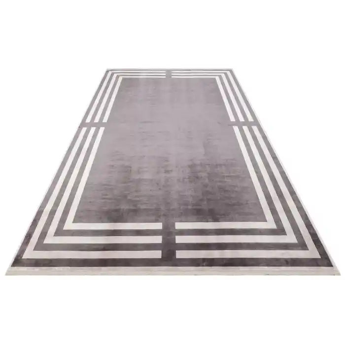 LUGANO HALI 0064 Art Deco Modern Bordürlü Yüksek Kalite Sık Dokuma Salon Halısı