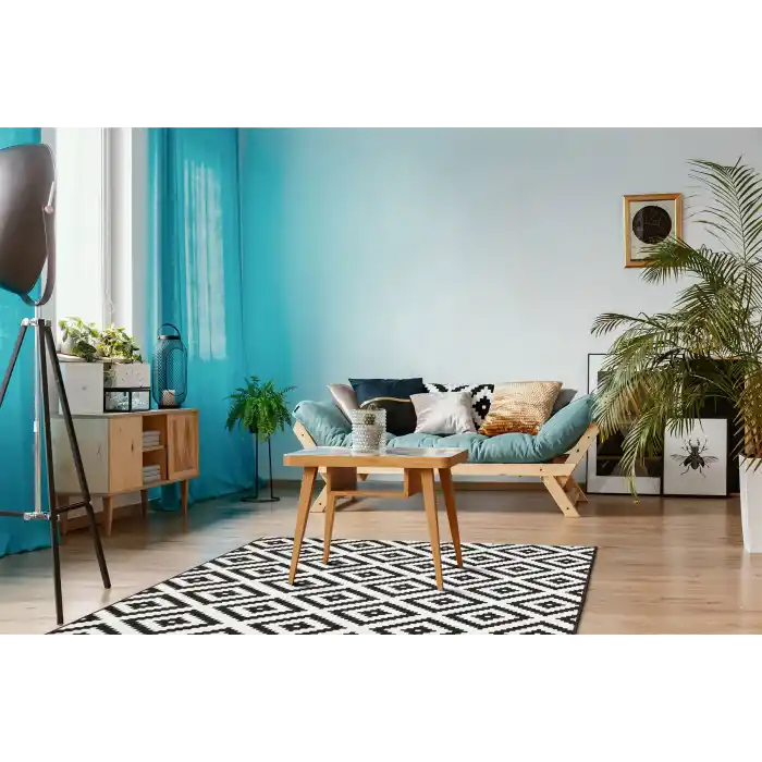 LUNA NEW HALI 0069 Otantik Geleneksel Desenli Yıkanabilir Renkli Baskı Kilim