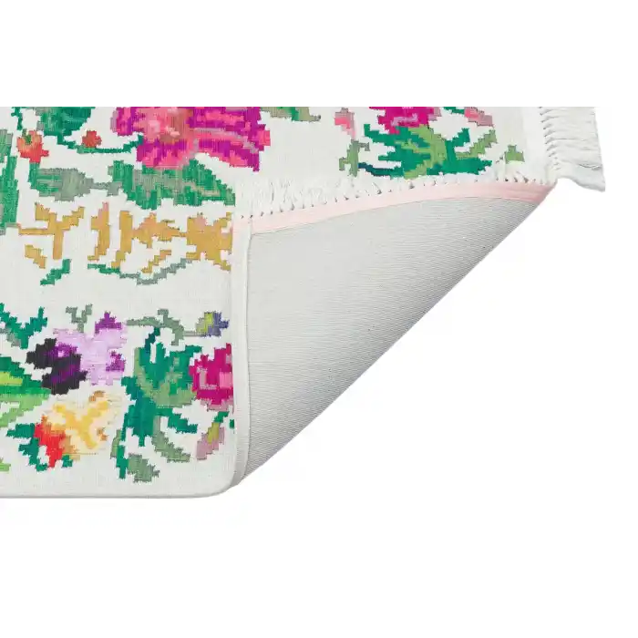 LUNA NEW HALI 0033 Otantik Geleneksel Desenli Yıkanabilir Renkli Baskı Kilim