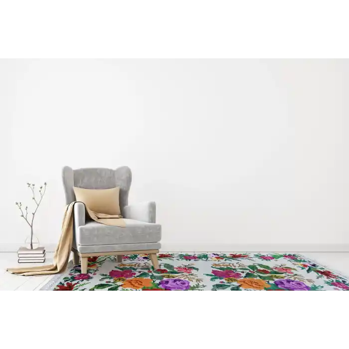 LUNA NEW HALI 0033 Otantik Geleneksel Desenli Yıkanabilir Renkli Baskı Kilim