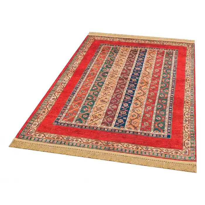 LUNA NEW HALI 0026 Otantik Geleneksel Desenli Yıkanabilir Renkli Baskı Kilim