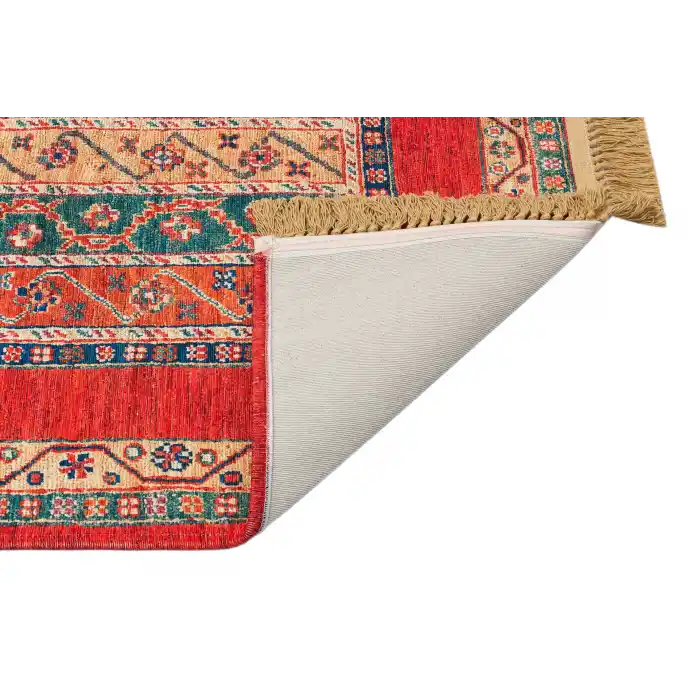 LUNA NEW HALI 0026 Otantik Geleneksel Desenli Yıkanabilir Renkli Baskı Kilim