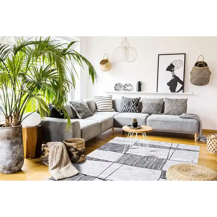 PALMA HALI 0049 Hav Toz Vermez Modern Dokuma Kilim