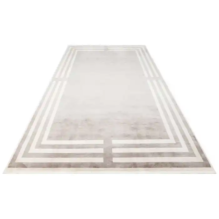 LUGANO HALI 0079 Art Deco Modern Bordürlü Yüksek Kalite Sık Dokuma Salon Halısı