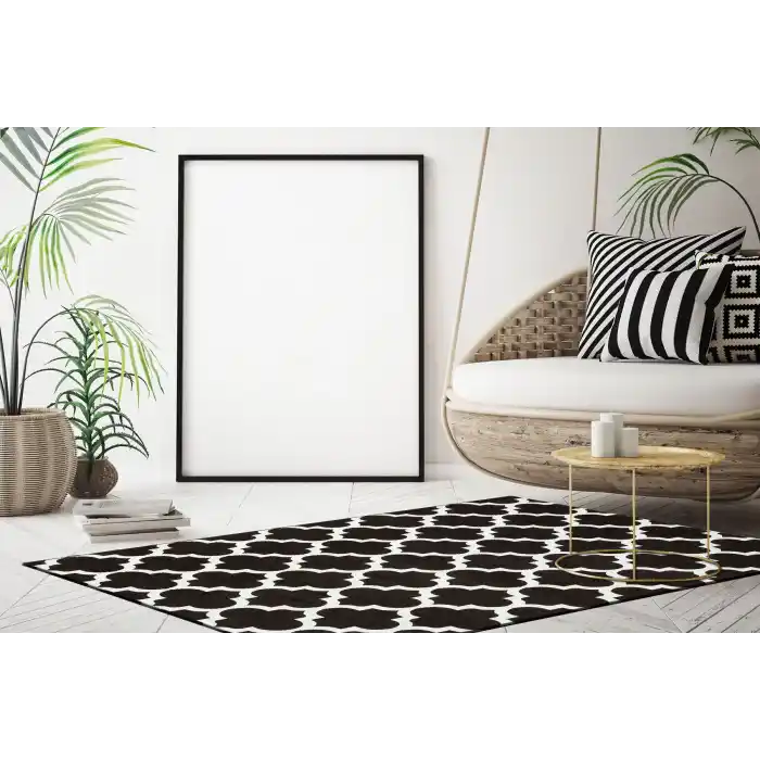 LUNA HALI 0320 Otantik Geleneksel Desenli Yıkanabilir Renkli Baskı Kilim