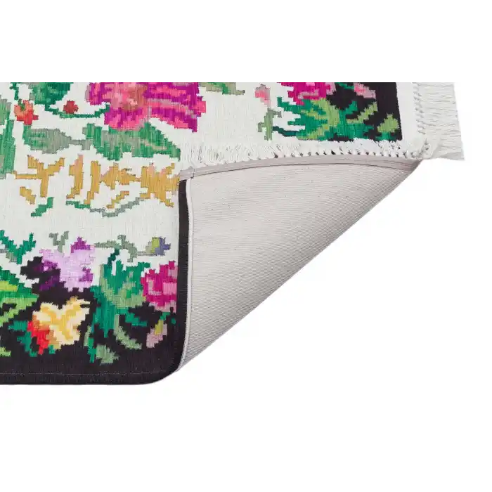 LUNA NEW HALI 0040 Otantik Geleneksel Desenli Yıkanabilir Renkli Baskı Kilim