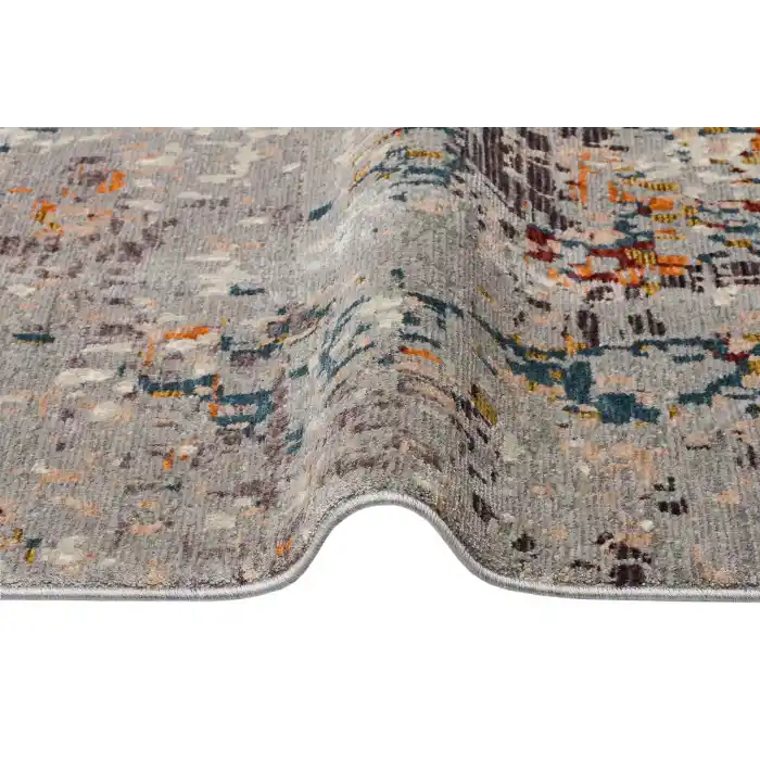 PERU HALI 0059 Kolay Kullanımlı Eskitme ve Modern Desenli Viskon Polyester Şık Makine Halısı