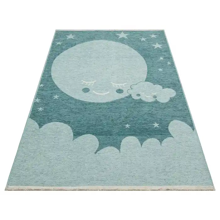 NOA BABY HALI 0022 Yıkanabilir Çift Taraflı Yumuşak Dokulu İnce Çocuk-Bebek Odası Halısı