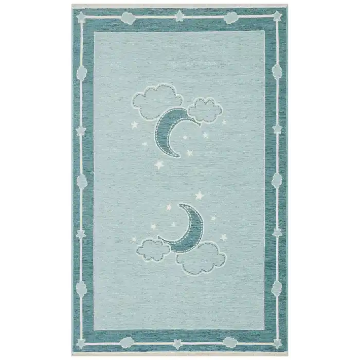 NOA BABY HALI 0021 Yıkanabilir Çift Taraflı Yumuşak Dokulu İnce Çocuk-Bebek Odası Halısı