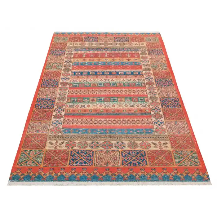 Ruby RB 02 Multy Yıkanabilir Kolay Kullanımlı Modern ve Geleneksel Desenlere Sahip Renkli Kilim