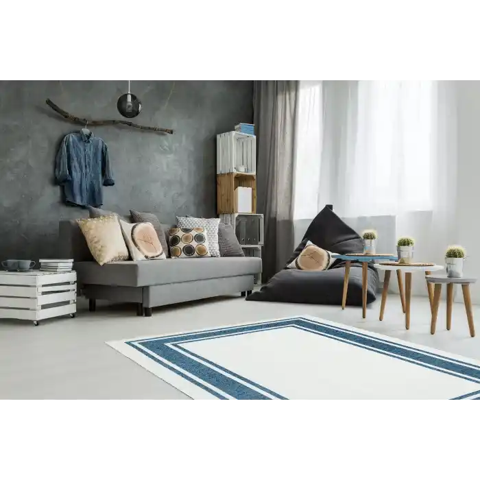 NOA KILIM 0280 Hav Toz Vermez Yıkanabilir Çift Taraflı İnce Modern İskandinav Kilim