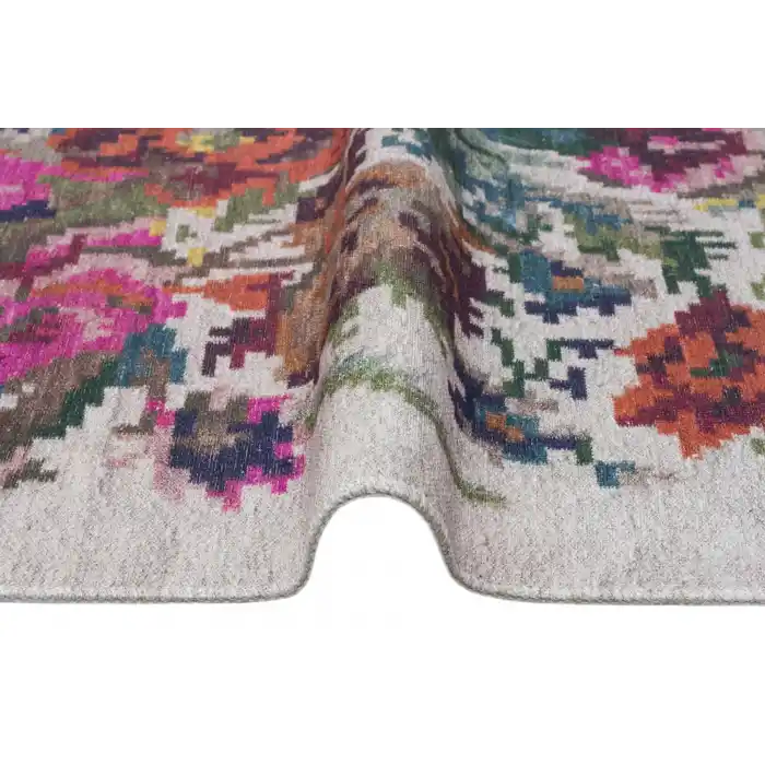 Ruby RB 03 White Yıkanabilir Kolay Kullanımlı Modern ve Geleneksel Desenlere Sahip Renkli Kilim