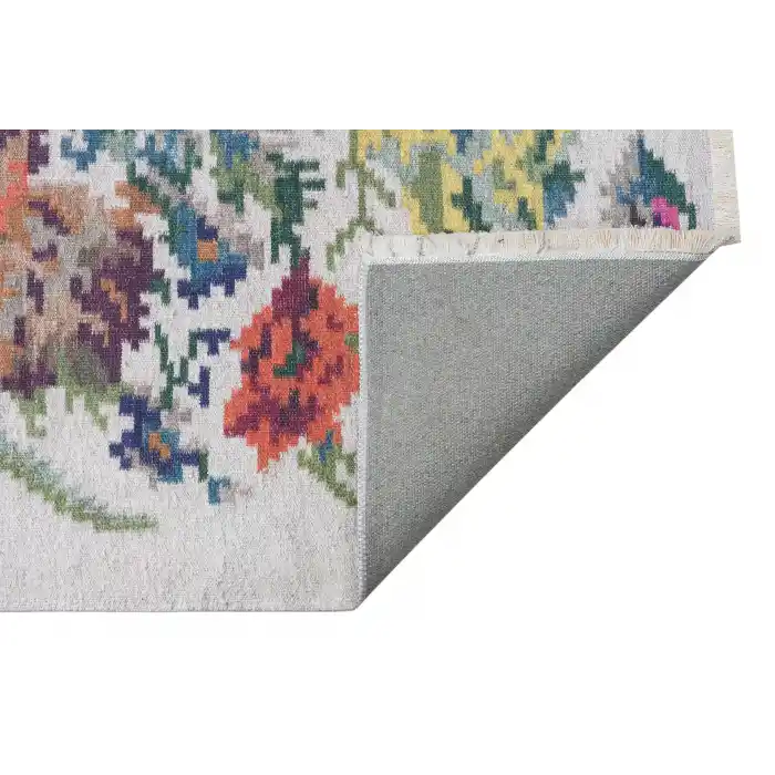Ruby RB 03 White Yıkanabilir Kolay Kullanımlı Modern ve Geleneksel Desenlere Sahip Renkli Kilim