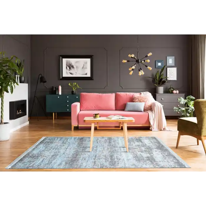 SATEEN HALI 0270 Hav Toz Vermez Yıkanabilir Kaymaz İnce Dokuma Modern Halı