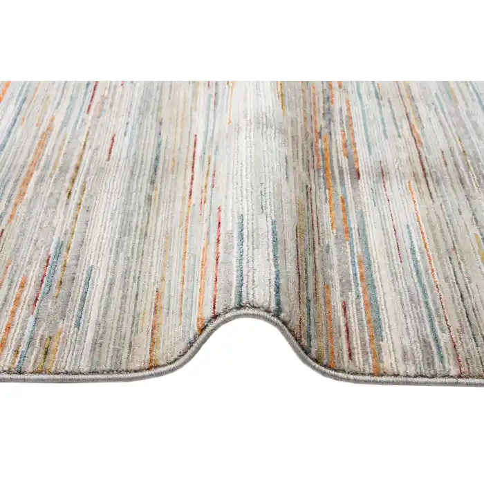 PERU HALI 0051 Kolay Kullanımlı Eskitme ve Modern Desenli Viskon Polyester Şık Makine Halısı