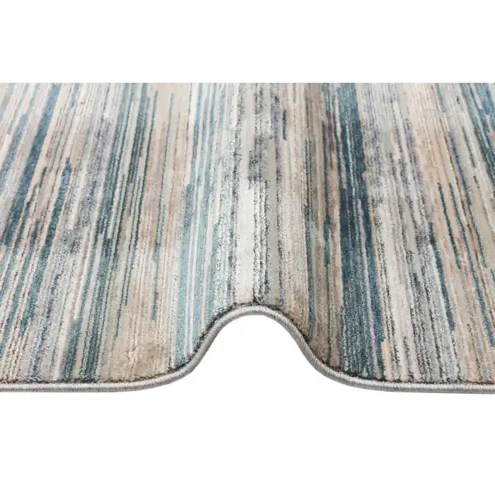 PERU HALI 0081 Kolay Kullanımlı Eskitme ve Modern Desenli Viskon Polyester Şık Makine Halısı