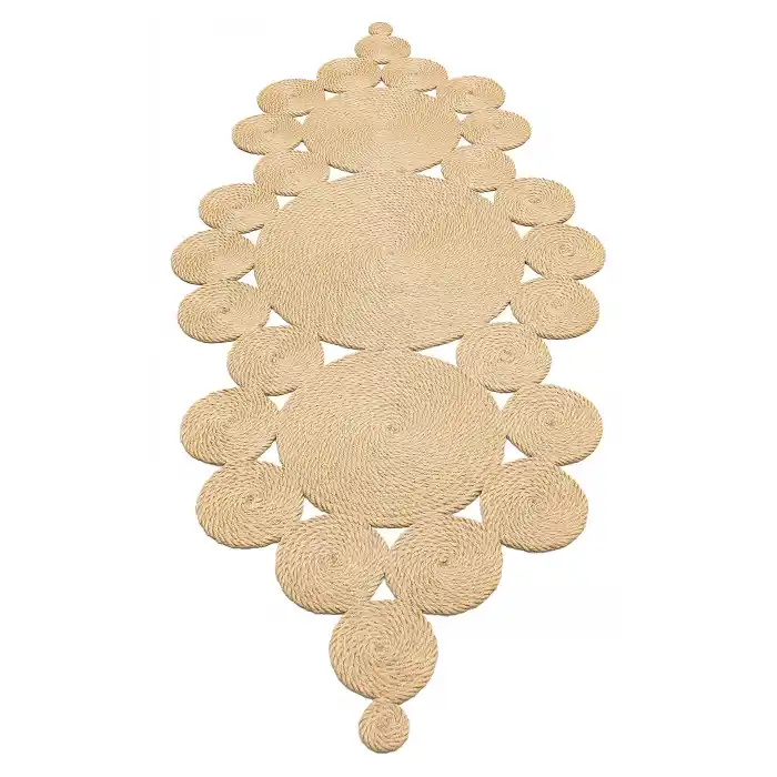 Patna PTN 05 Natural Jüt Hasır Görünümlü Hav Toz Vermez Dekoratif Örgü Halı