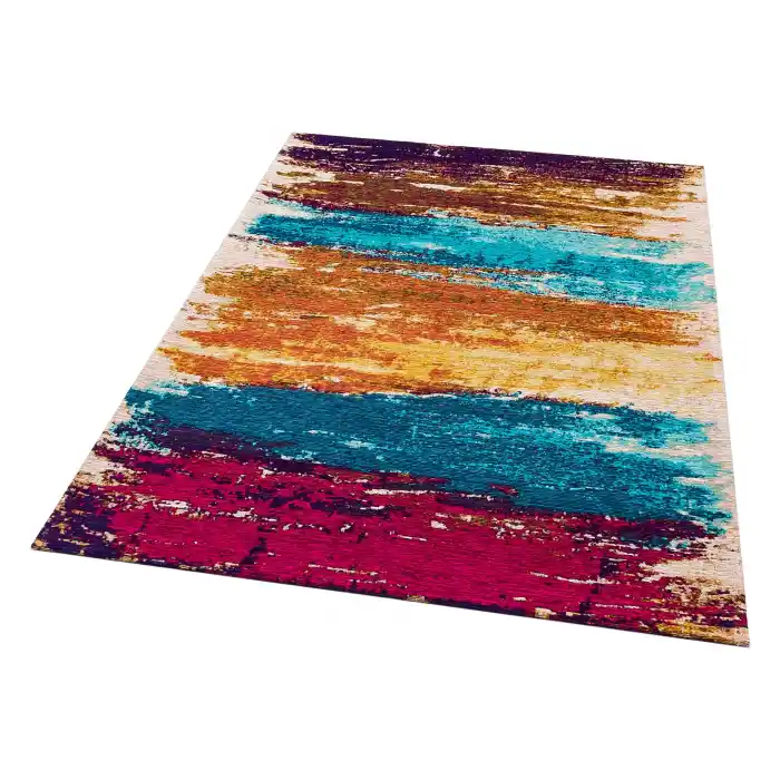 SMART HALI 0471 Kolay Kullanımlı Çok Renkli Modern İnce Dokuma Halı