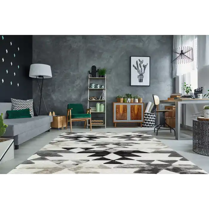 SMART HALI 0505 Kolay Kullanımlı Çok Renkli Modern İnce Dokuma Halı