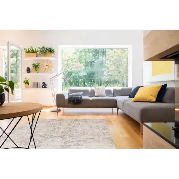 SATEEN HALI 0144 Hav Toz Vermez Yıkanabilir Kaymaz İnce Dokuma Modern Halı