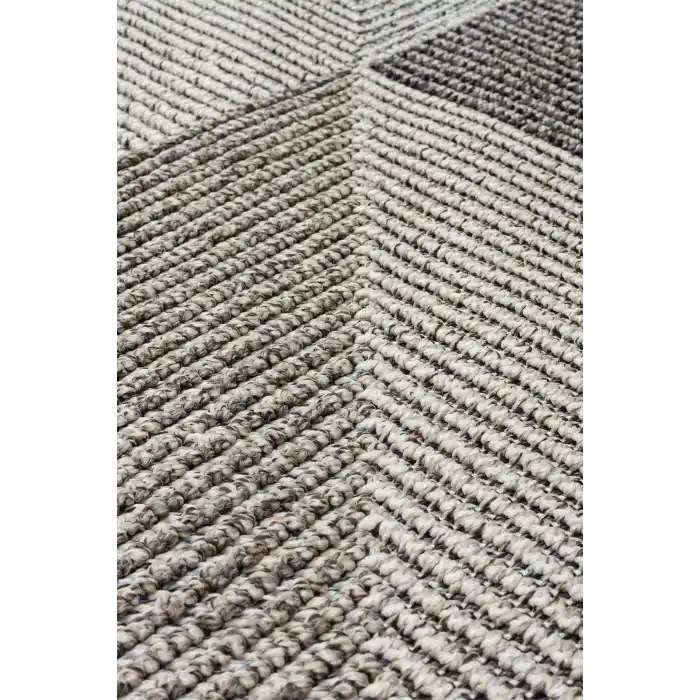 Soho Sh 08 Grey Multy Hav Vermeyen Özel Ipler Ile Üretilen Etnik Örgü Desenlere Sahip Makine Halısı