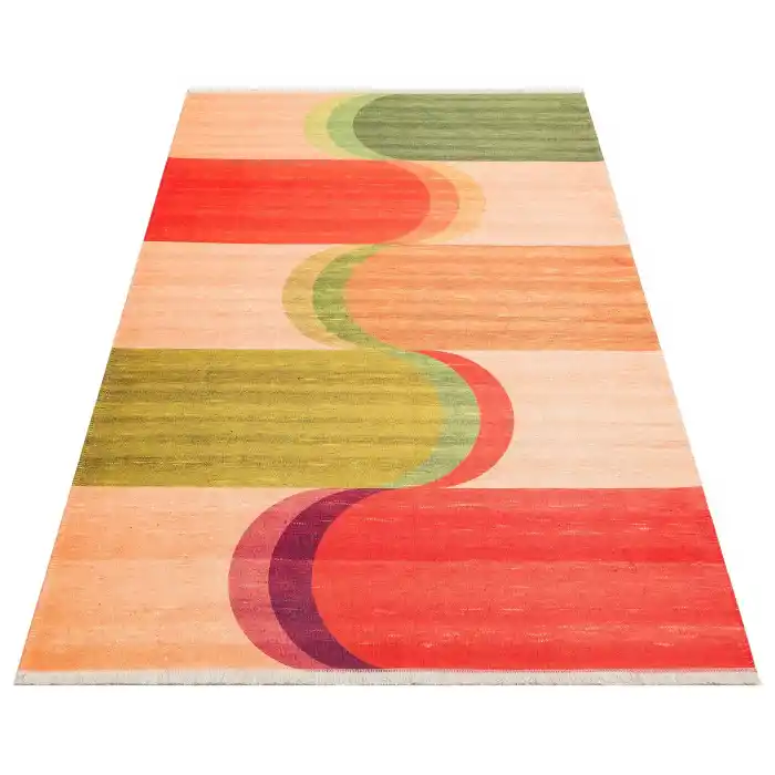 Ruby RB 07 Terra Yıkanabilir Kolay Kullanımlı Modern ve Geleneksel Desenlere Sahip Renkli Kilim