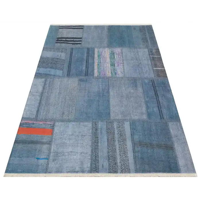 Ruby RB 11 Blue Yıkanabilir Kolay Kullanımlı Modern ve Geleneksel Desenlere Sahip Renkli Kilim