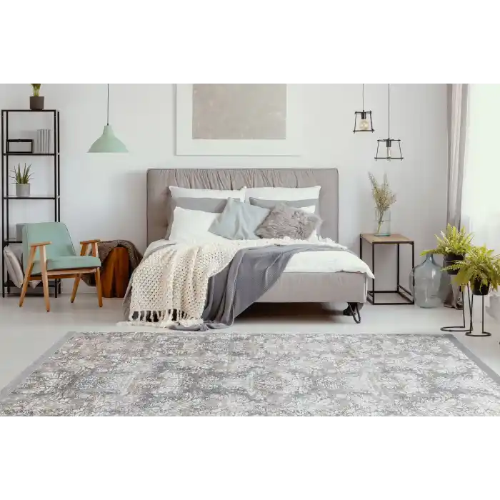 SATEEN HALI 0118 Hav Toz Vermez Yıkanabilir Kaymaz İnce Dokuma Modern Halı