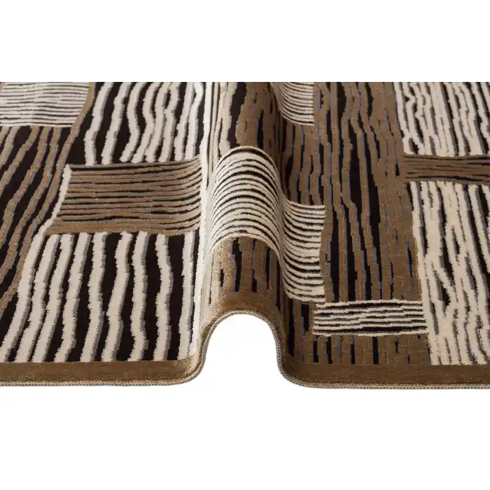 SATEEN HALI 0386 Hav Toz Vermez Yıkanabilir Kaymaz İnce Dokuma Modern Halı