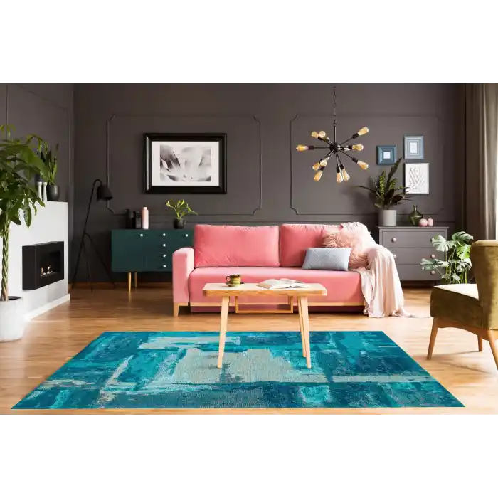 SMART HALI 0007 Kolay Kullanımlı Çok Renkli Modern İnce Dokuma Halı