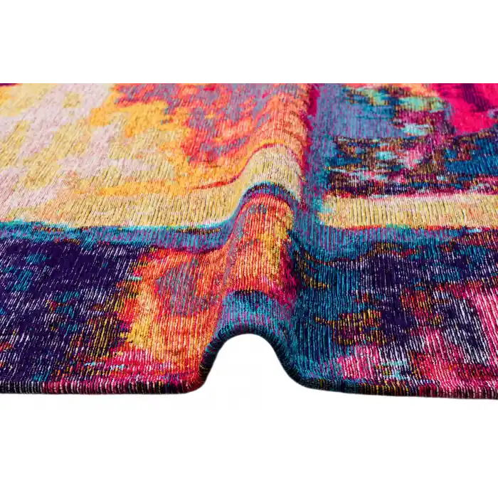 SMART HALI 0243 Kolay Kullanımlı Çok Renkli Modern İnce Dokuma Halı